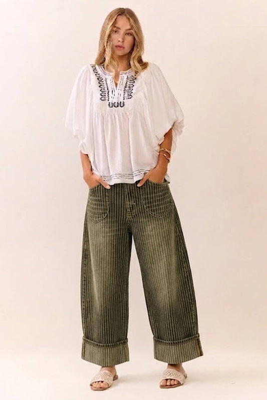 The Striped Barrel Carpenter Culottes Pants