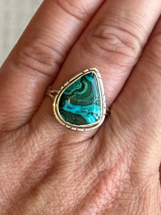 Azurite & Malachite Ring | Size 9