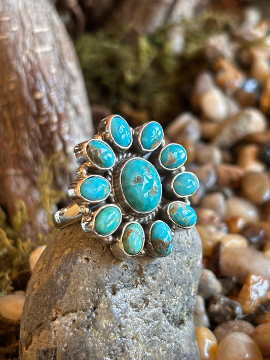 Turquoise Cluster Ring | Size 8.5
