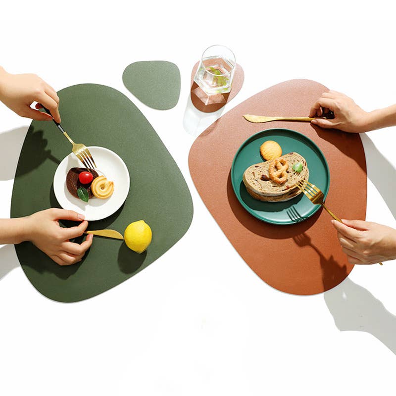 Leather Placemats for Table, Heat resistant Nonslip