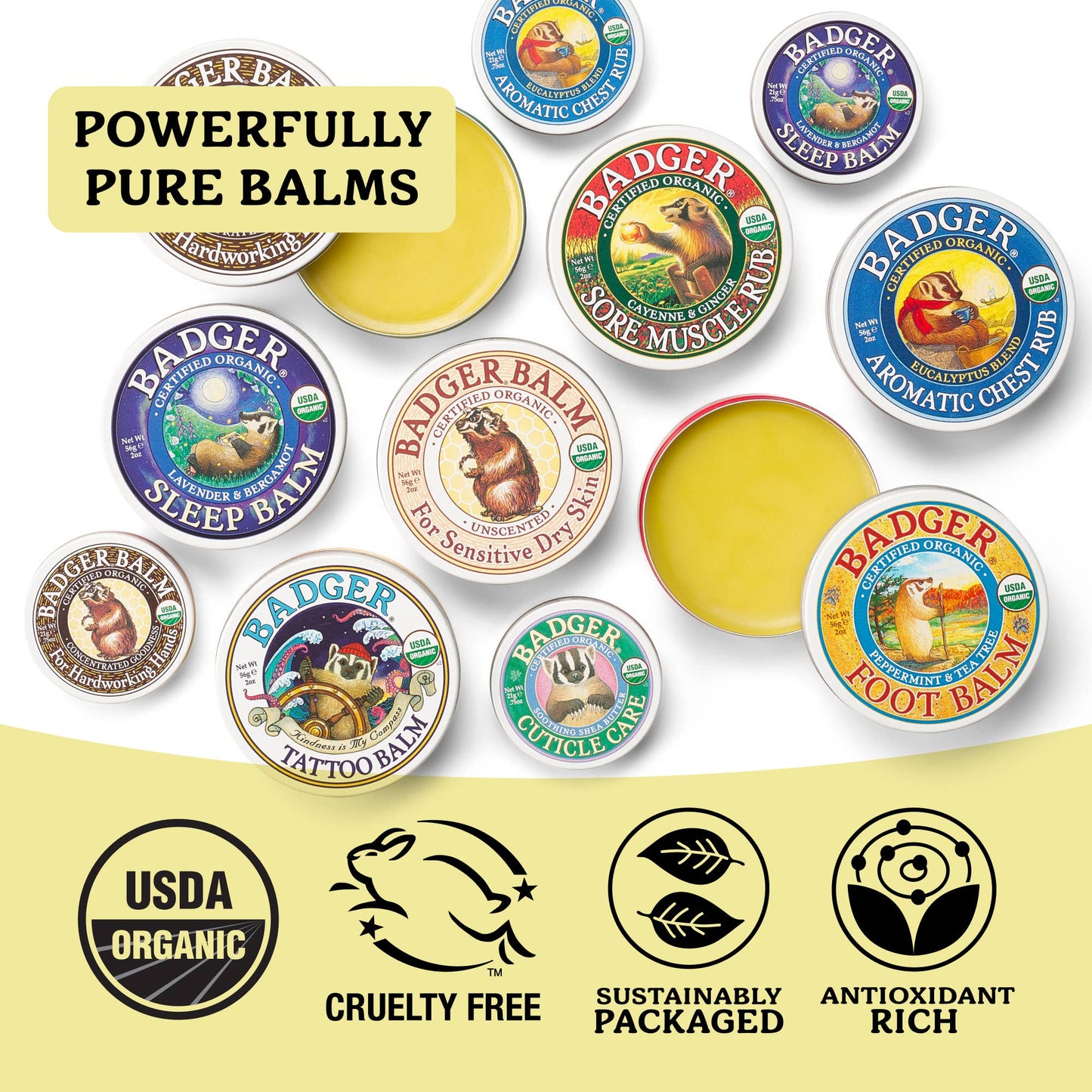 Foot Balm for Dry Cracked Heels and Feet - Badger 2oz