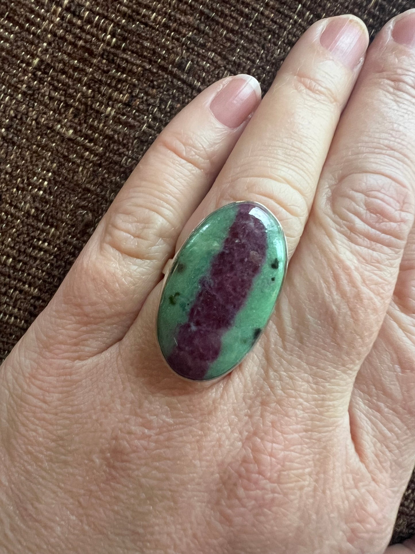 Ruby Zoisite Ring | Adjustable