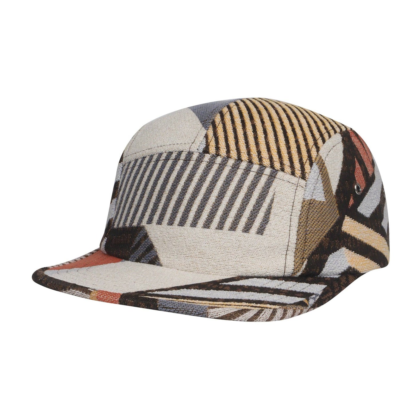 Random Patch Jacquard 5 Panel Hat Camp Cap