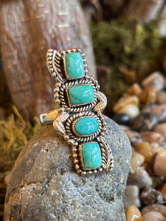 Arizona Turquoise Crawler Ring | Size 7