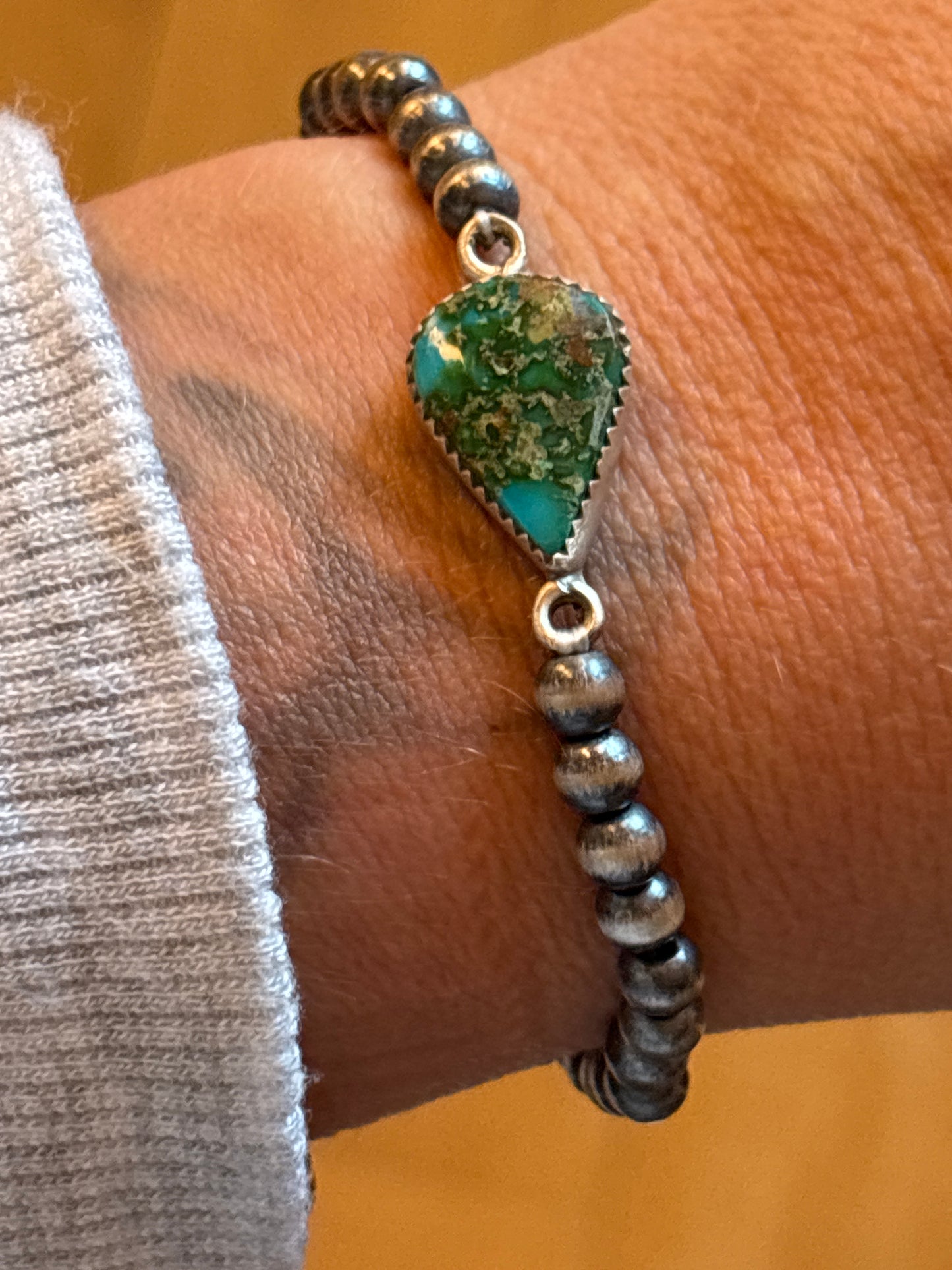 Sonoran Gold Turquoise & Italian Pearls Bracelet