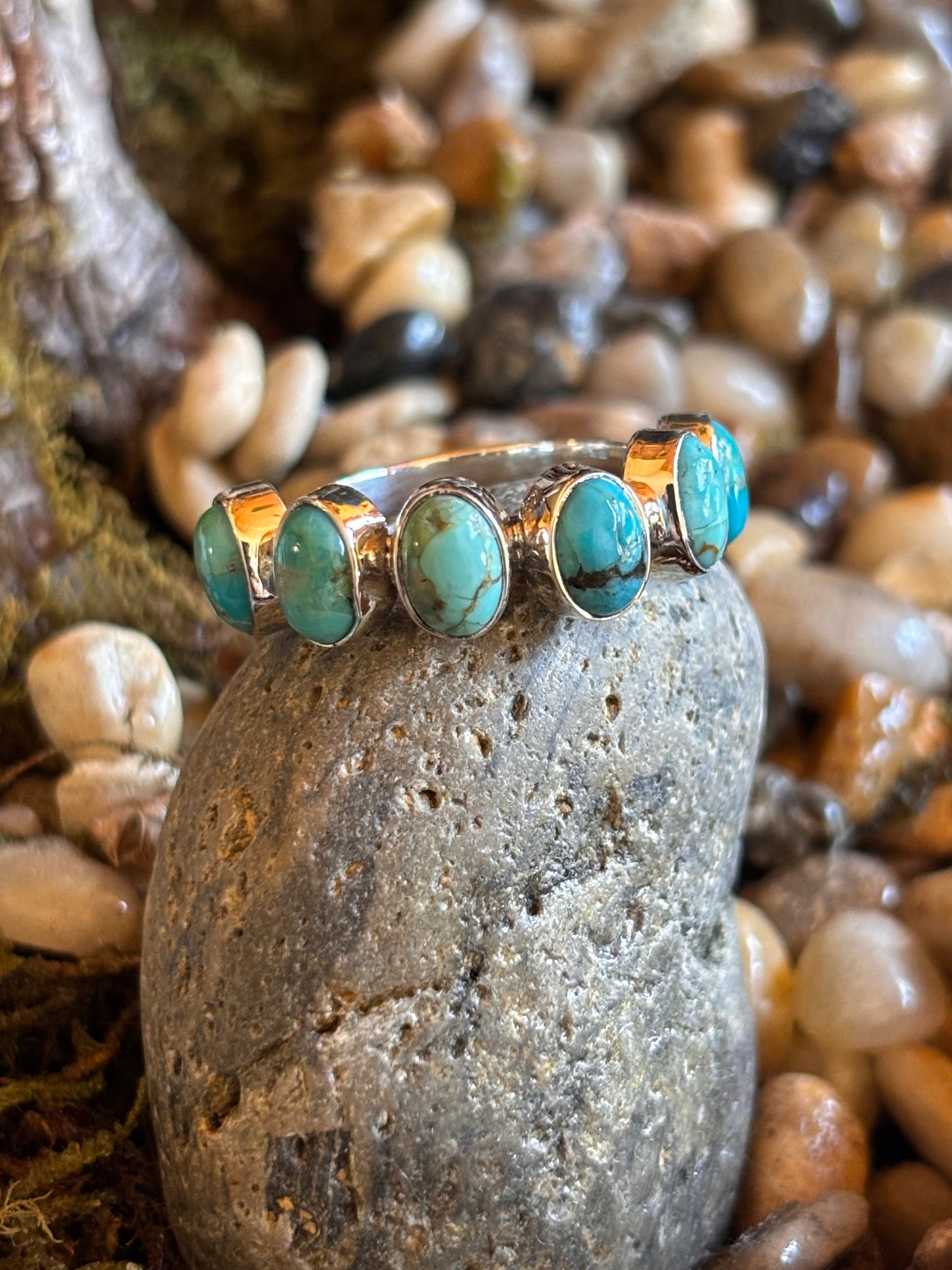 Turquoise Multi-Stone Band Ring | Size 9.25