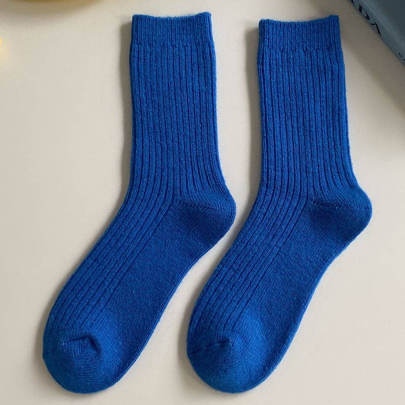 Winter Warm Ribbed Wool-Blend Slouchy Socks