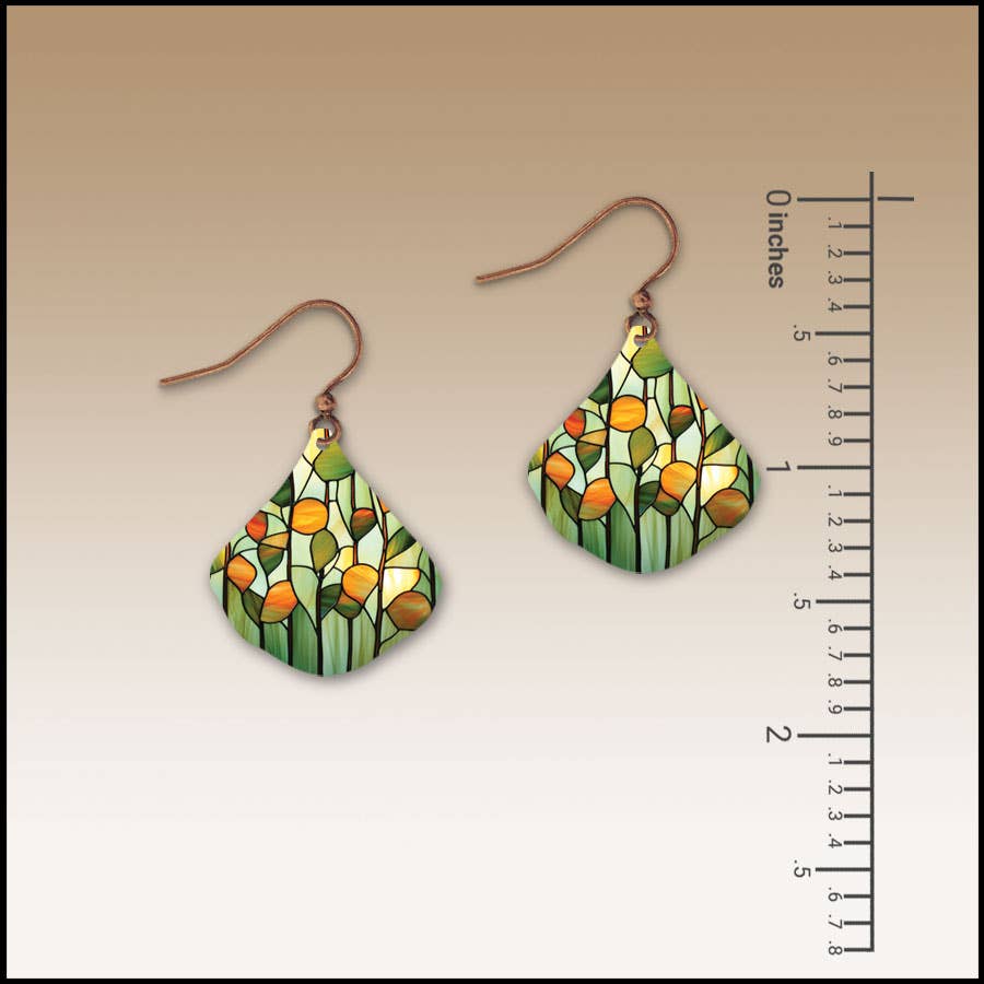 Stained Glass Ginkgo Handmade Earrings