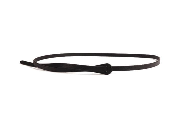 Trendy Solid Color Skinny Leather Belt