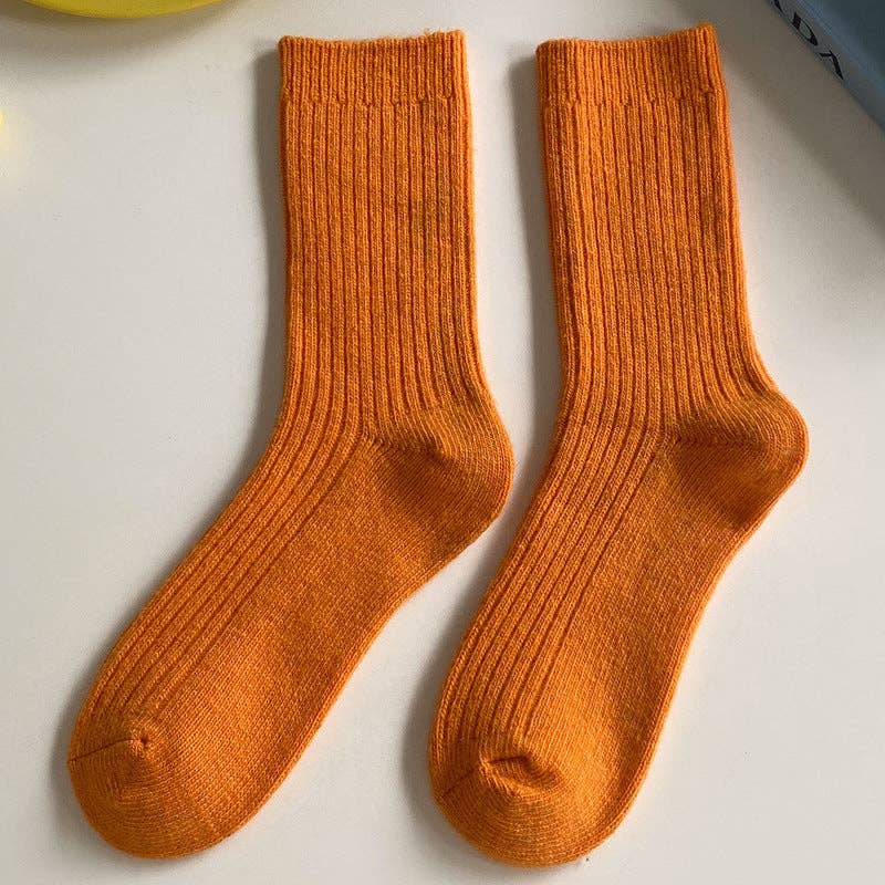 Winter Warm Ribbed Wool-Blend Slouchy Socks