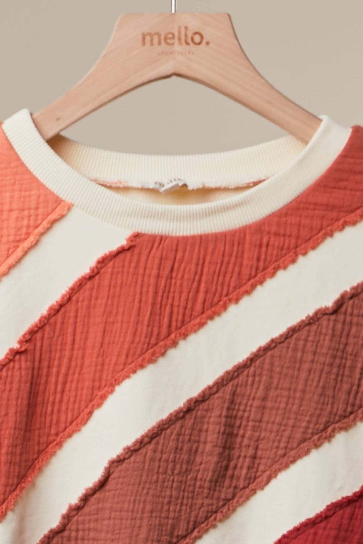 COLORBLOCK TEXTURED STRIPE PULLOVER TOP