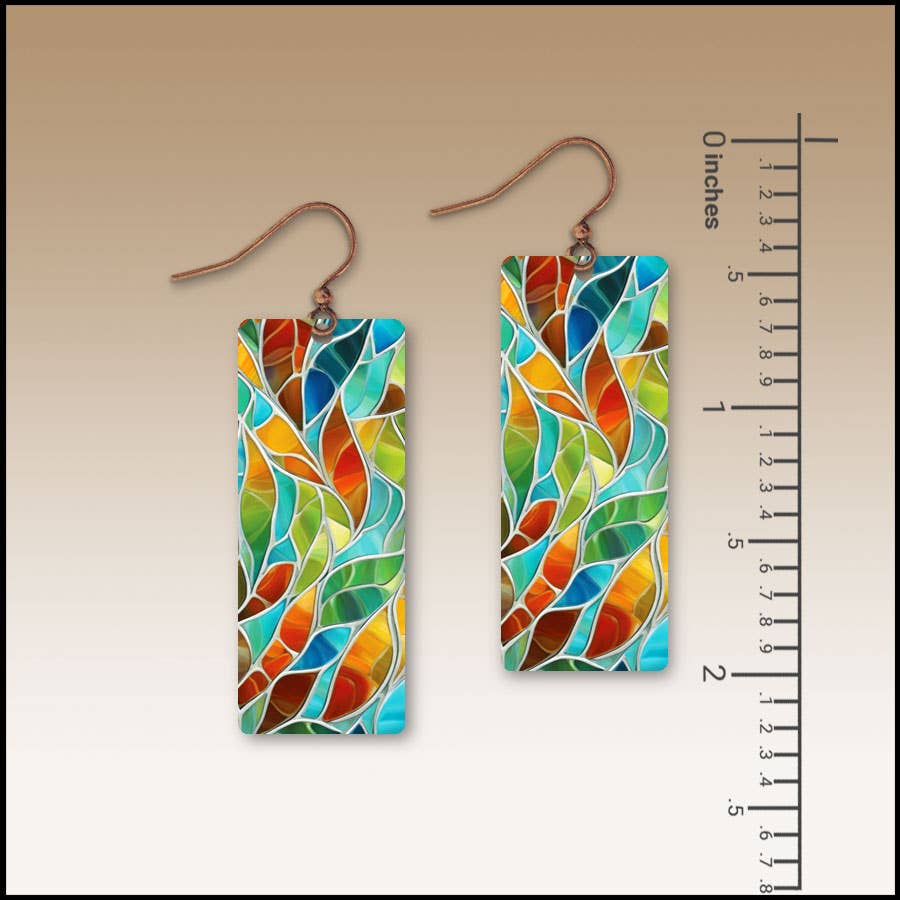 Seaglass Mosaic Banner Handmade Earrings
