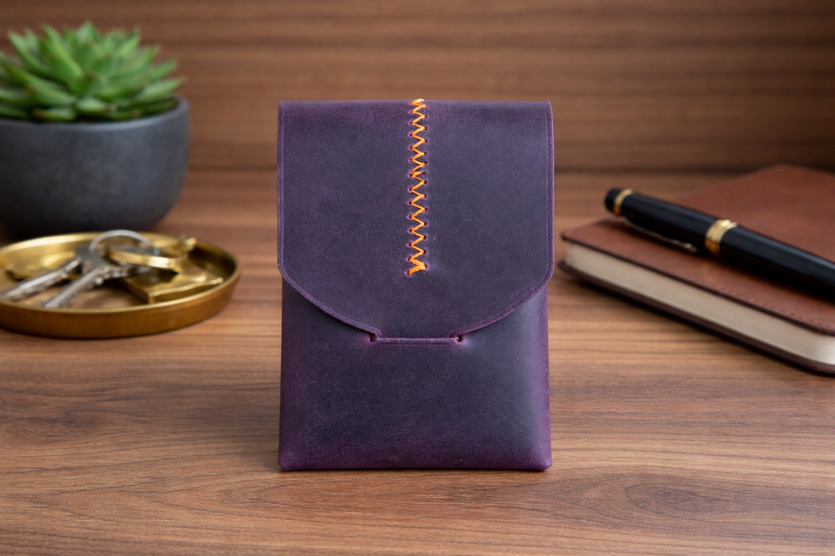 Leather Wallet Slim Handmade Card Holder for Men & Women