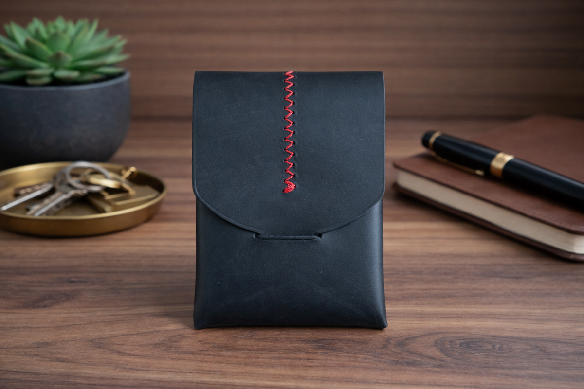 Leather Wallet Slim Handmade Card Holder for Men & Women