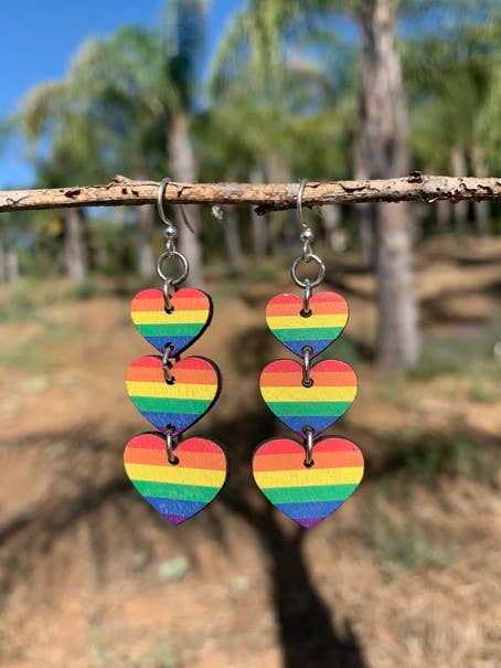 Rainbow Heart Earrings