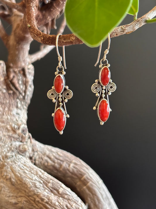 Mediterranean Coral Earrings