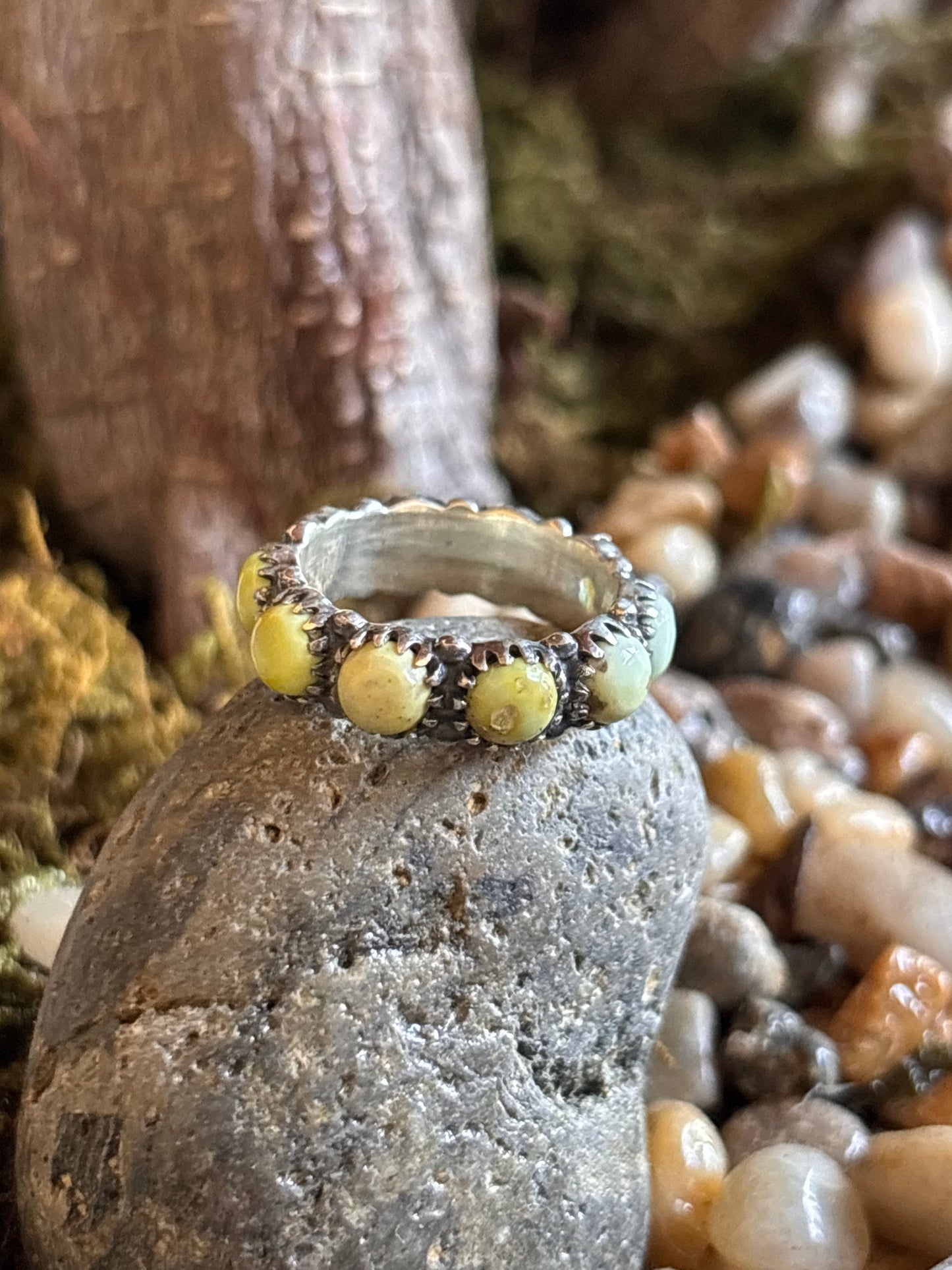 Palomino Variscite Eternity Band Ring