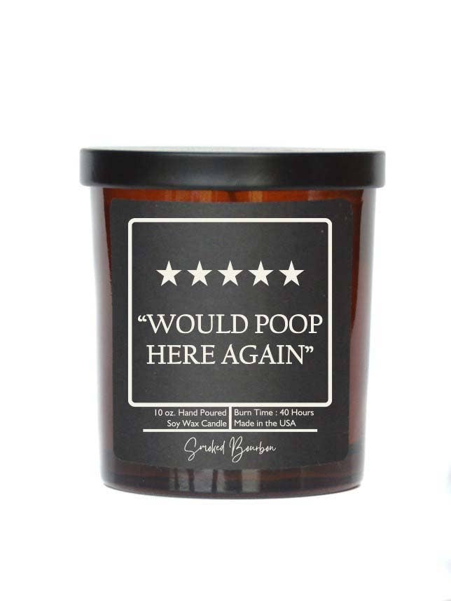 5 Star Funny Bathroom Candle - Smoked Bourbon Scent