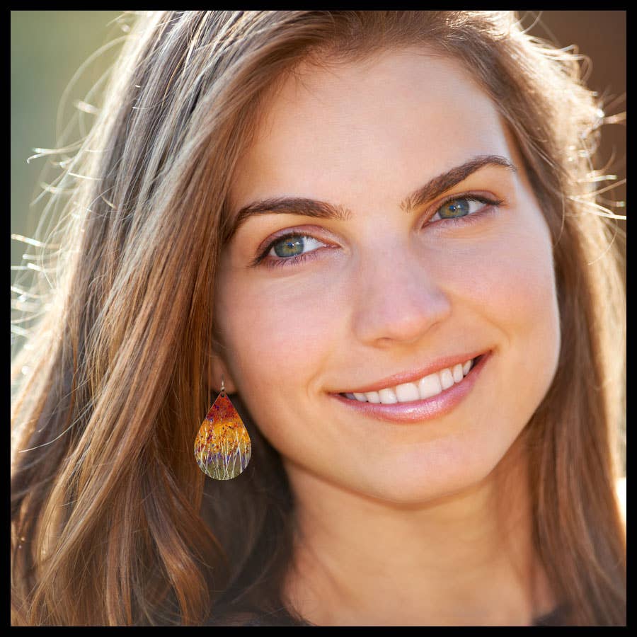 Autumn Fury Petal Drop Handmade Earrings
