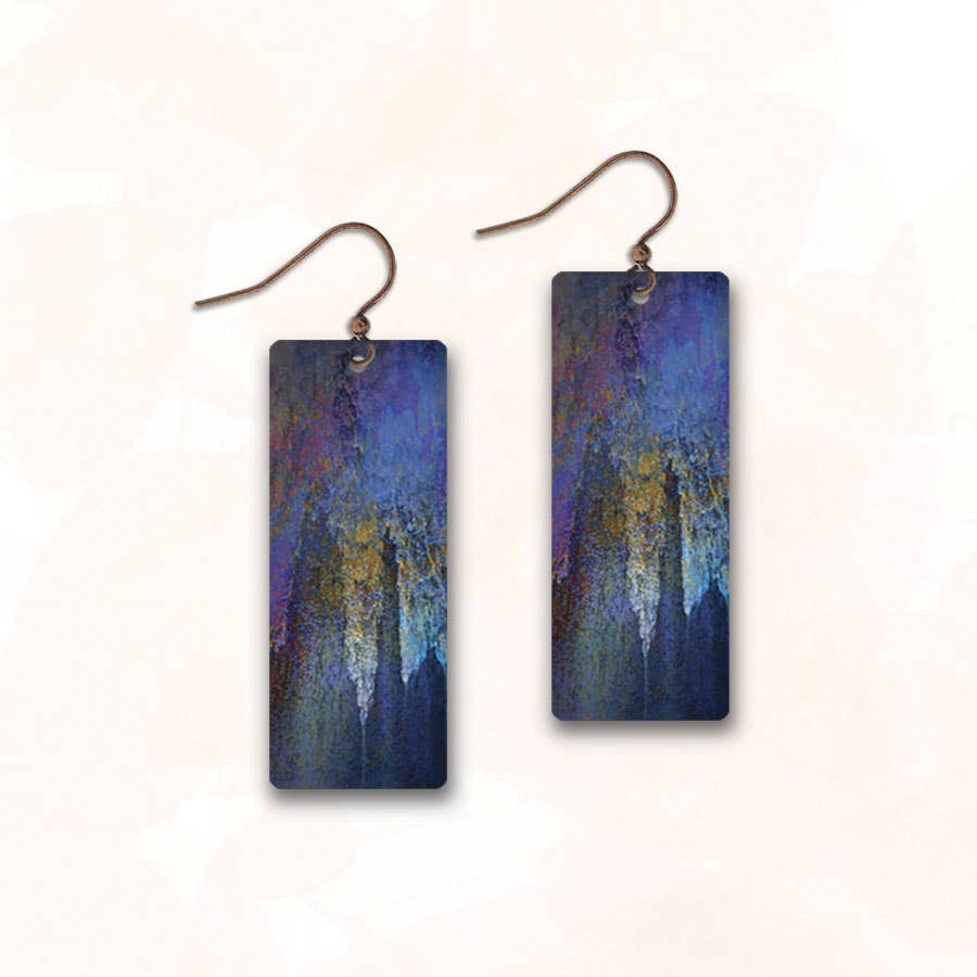 Midnight Blue Banner Handmade Earrings