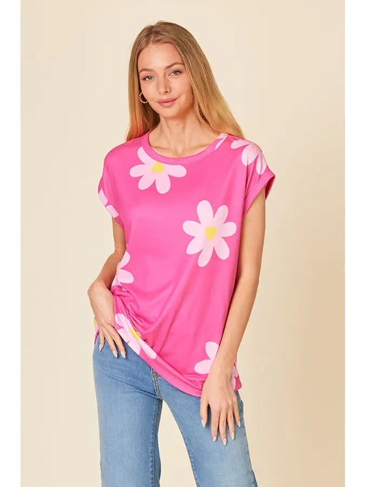 Fuchsia Floral Top | 7th Ray