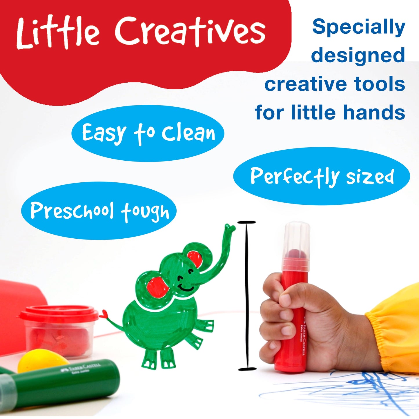 Little Creatives Easy Grasp Finger Crayons Set of 6