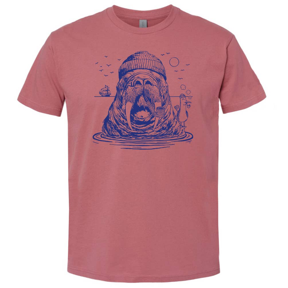 Walrus T Shirt Funny Surfing Graphic Shirt Beach Theme Tee