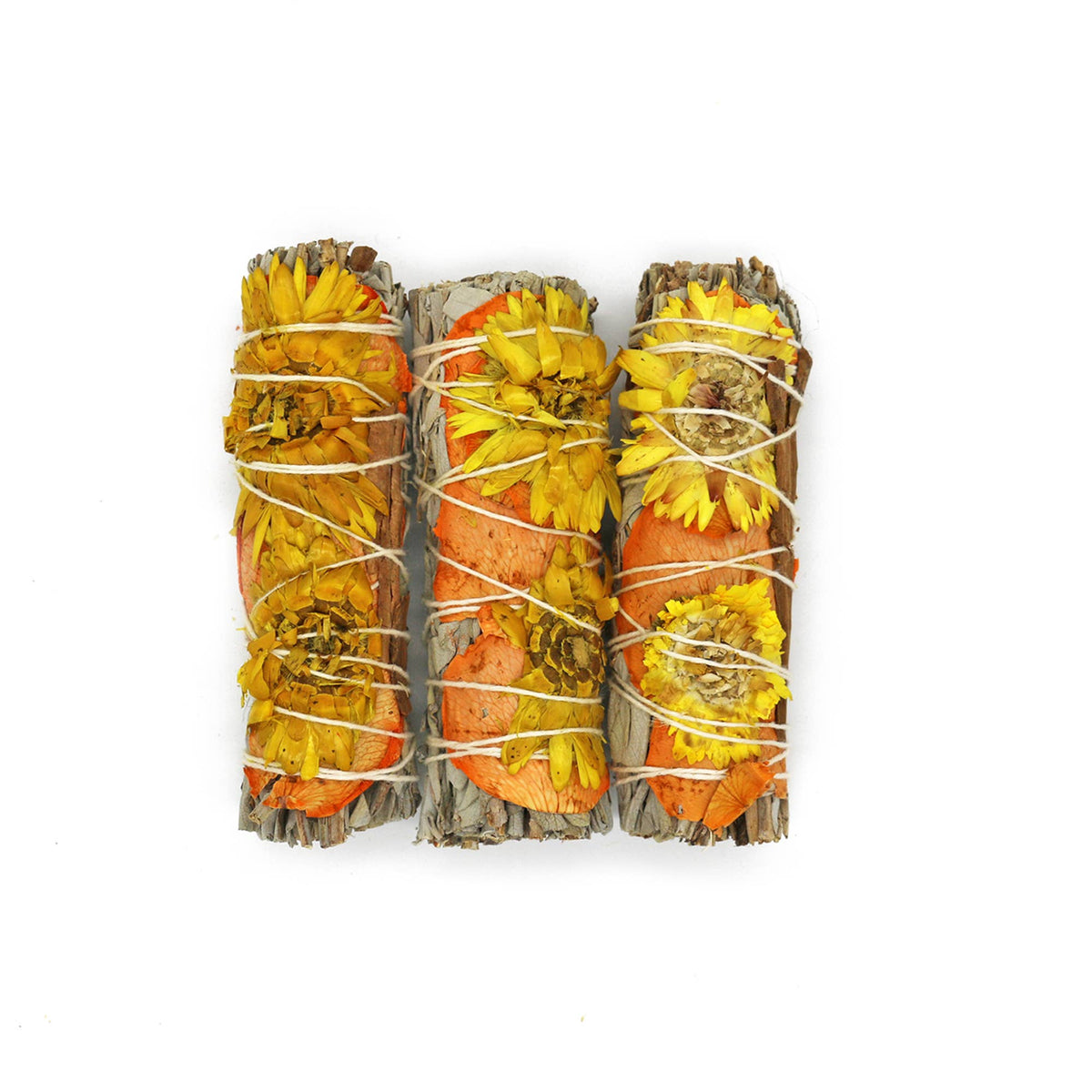 White Sage Smudge Stick, Rose & Cinnamon