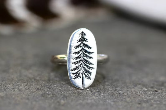 Redwood Pine Sterling Silver Ring