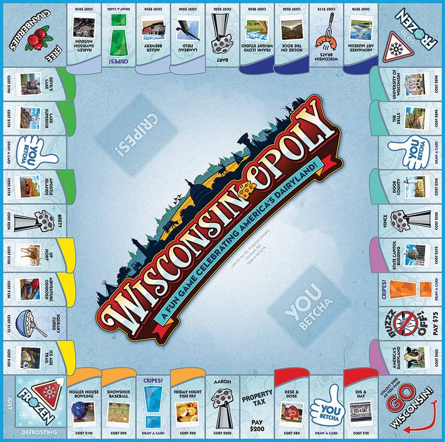 Wisconsin Opoly (state) Board Game