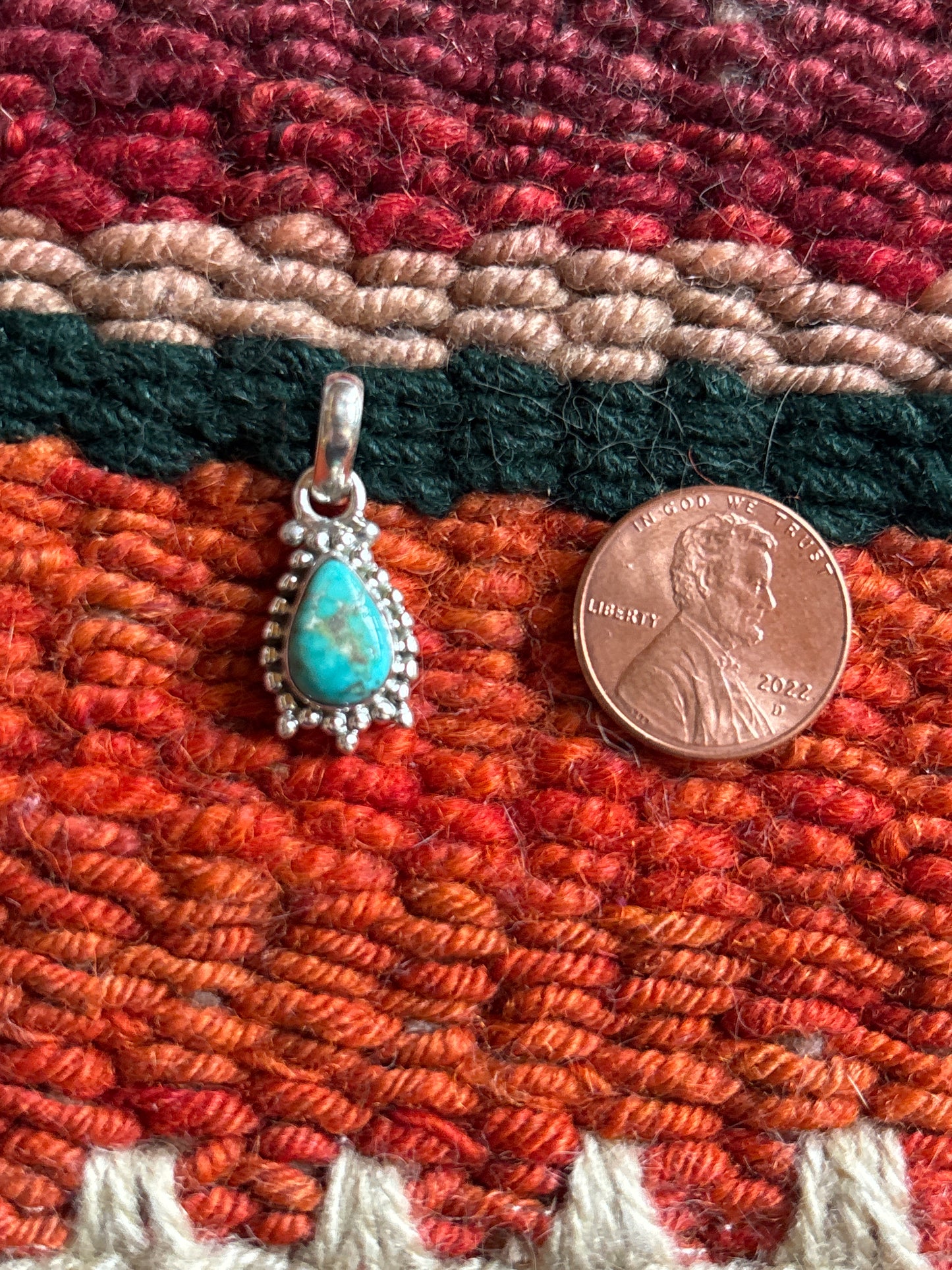 Tiny Emerald Valley Turquoise Pendant