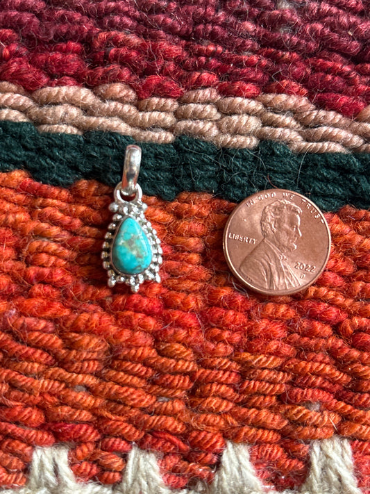Tiny Emerald Valley Turquoise Pendant