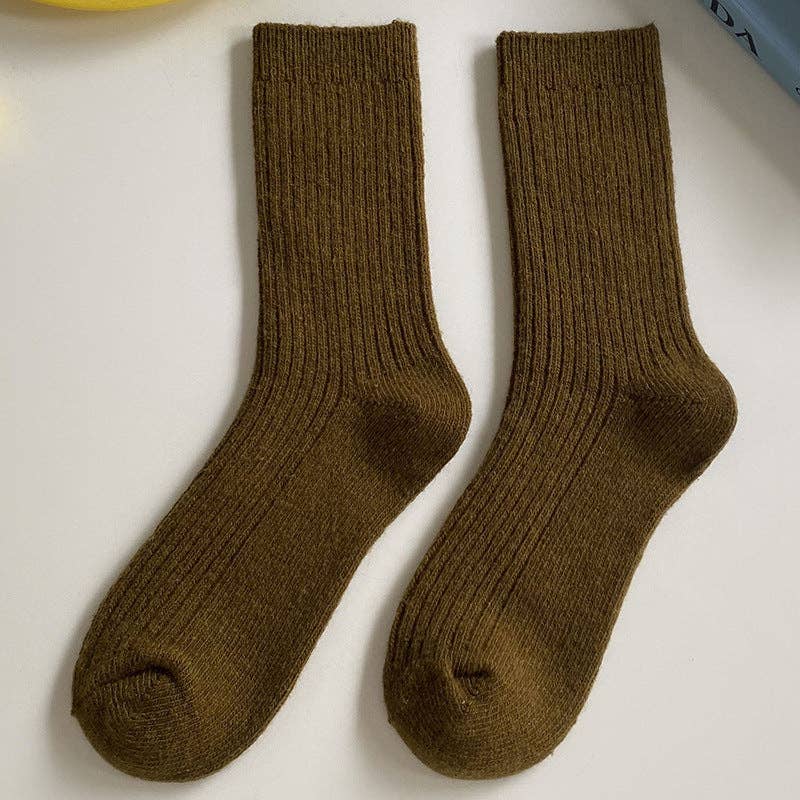 Winter Warm Ribbed Wool-Blend Slouchy Socks