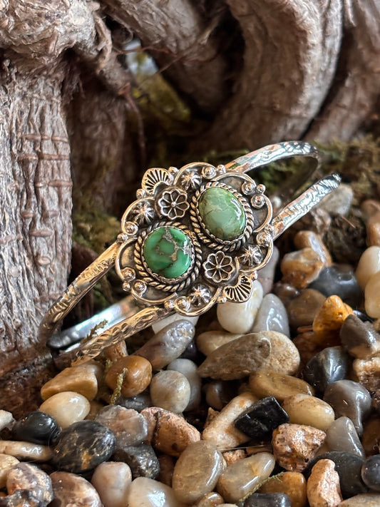 Sonoran Gold & Emerald Valley Turquoise Cuff Bracelet