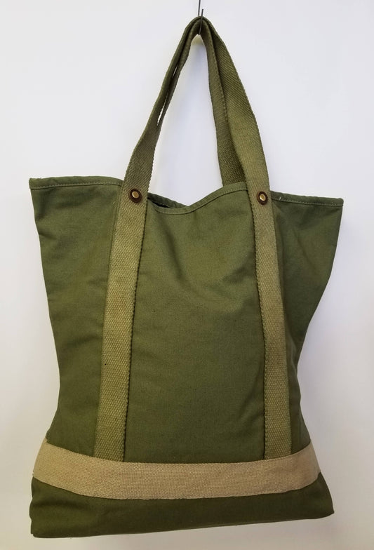 Cotton Canvas Olive Tote Bag