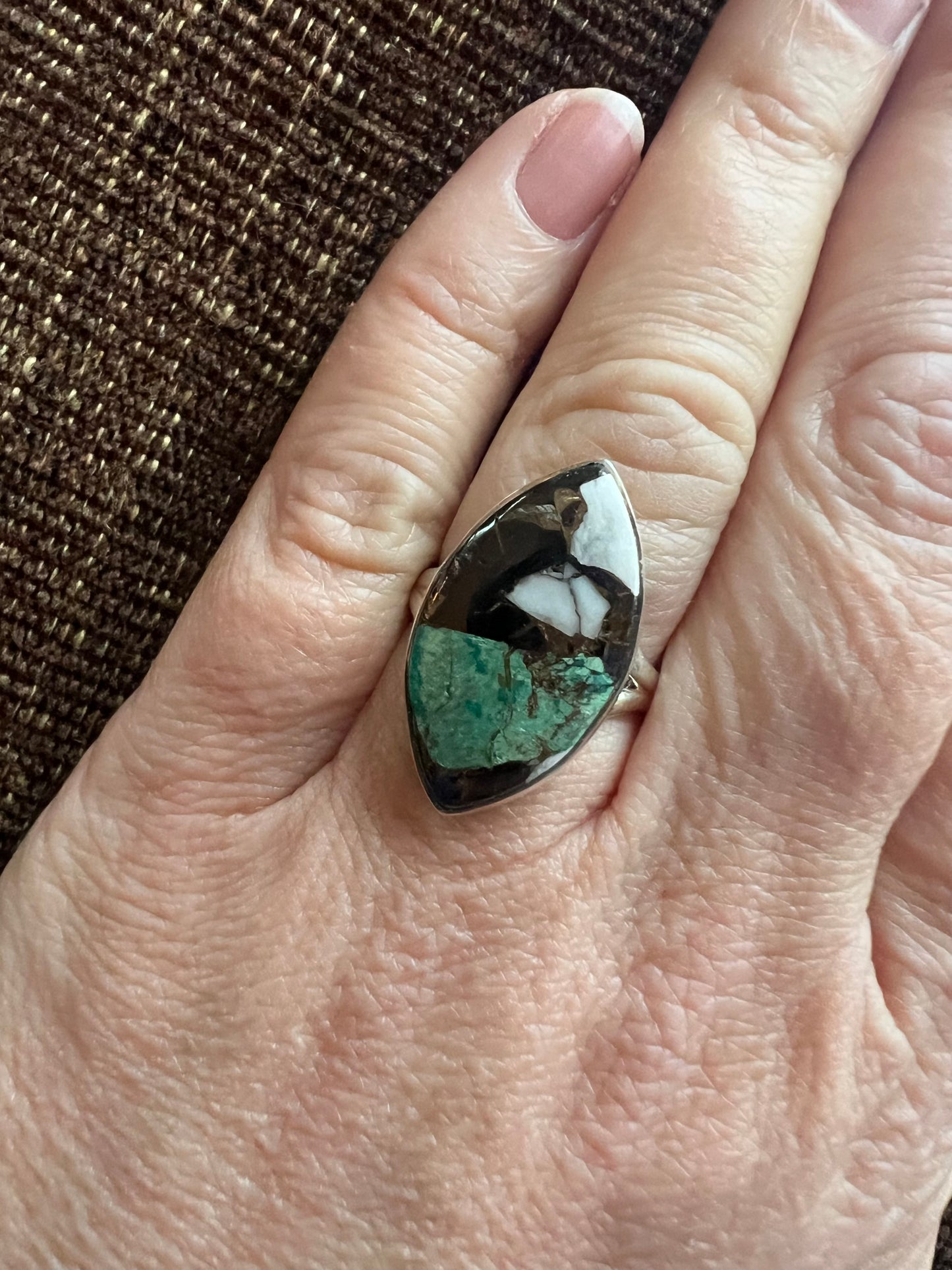 Howlite Chrysocolla Ring | Size 8