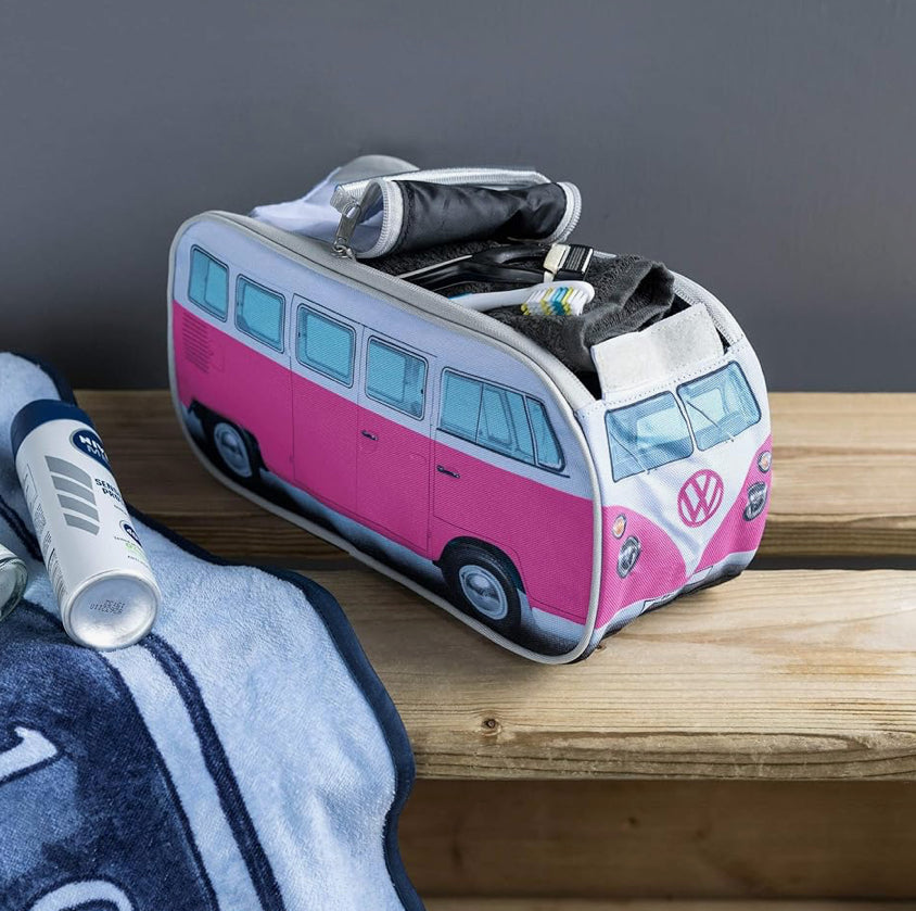 Pink VW Bus Wash Bag