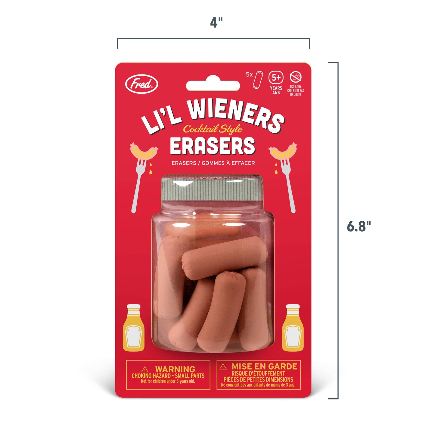 Cocktail Wiener Erasers - Set of 5
