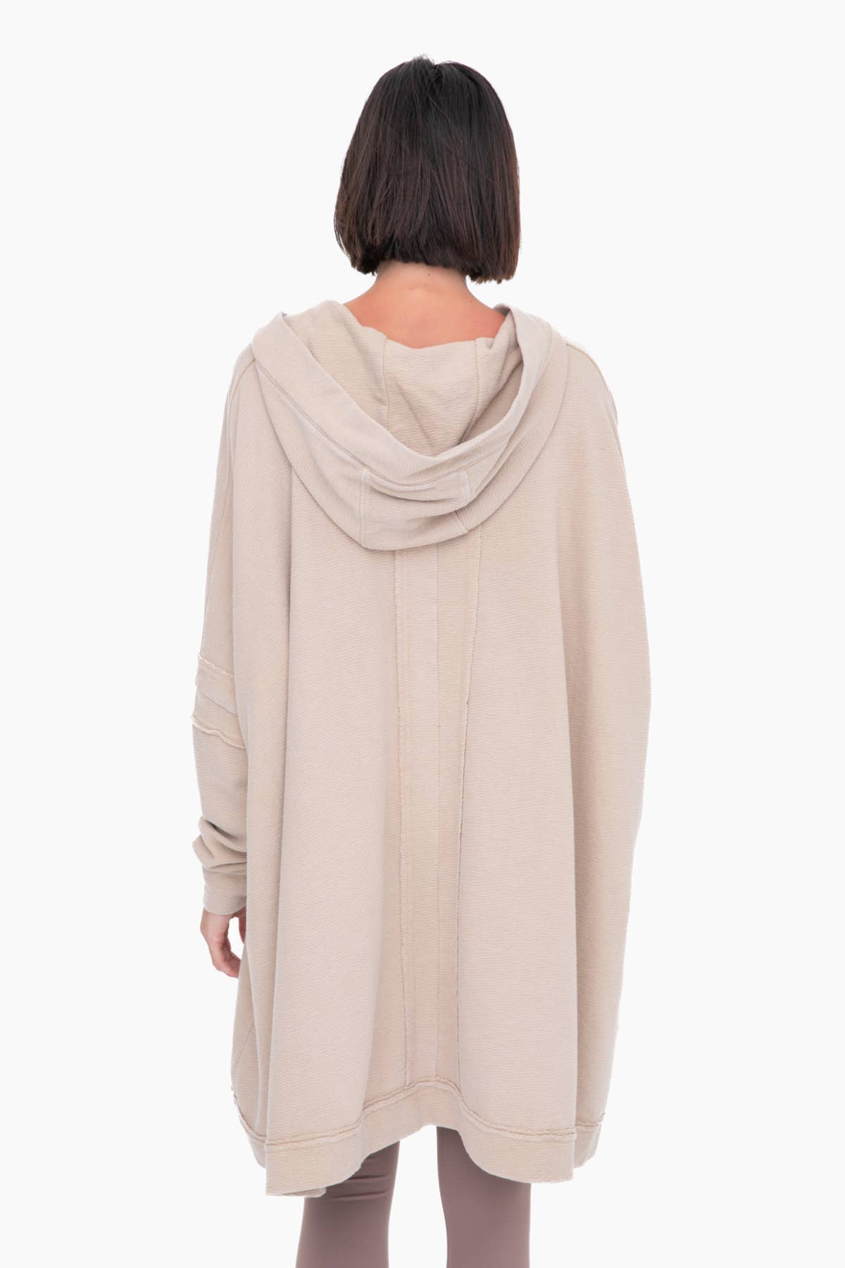 Oversized Cotton Poncho with Hood