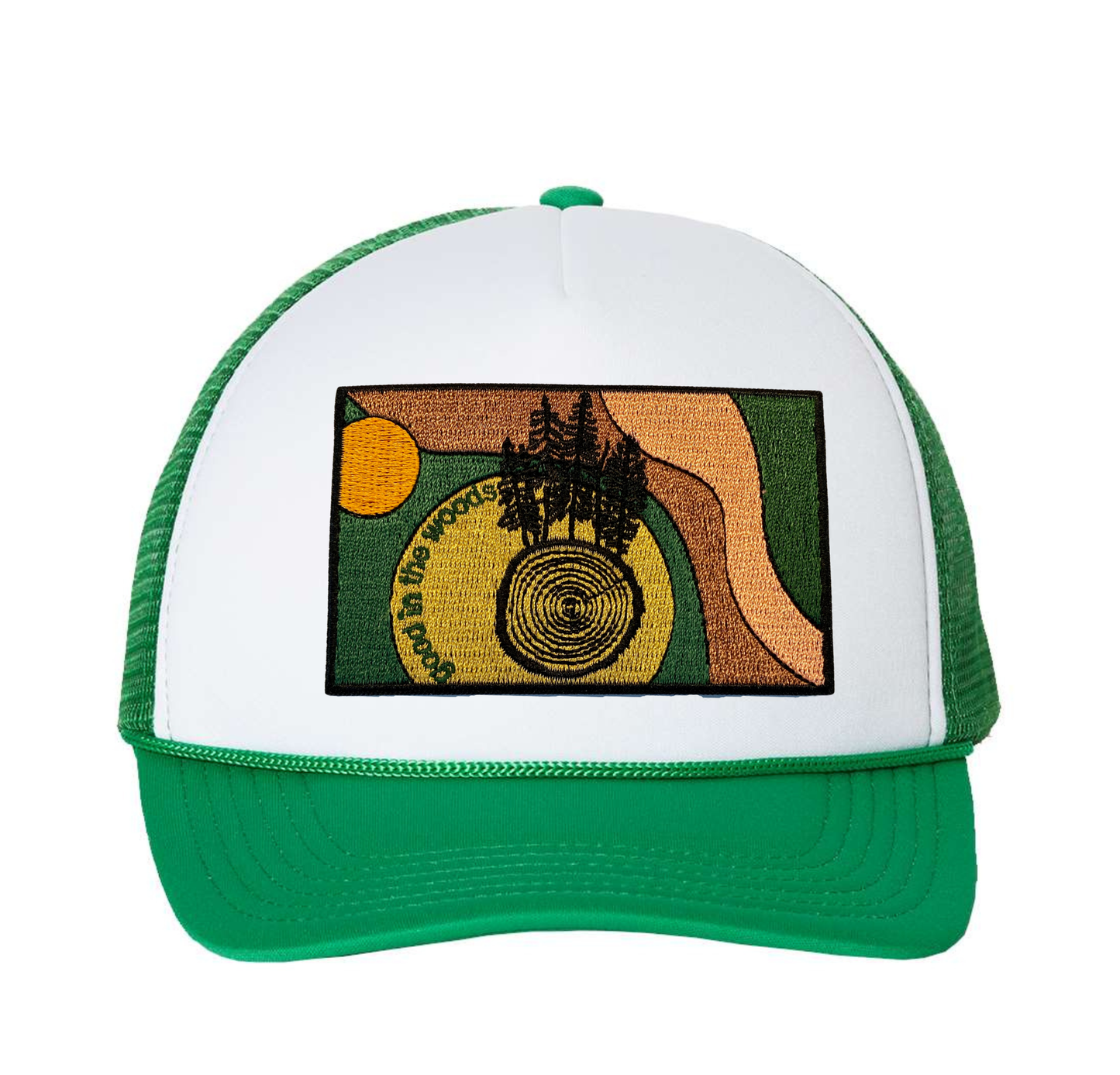 Trucker Hat- Good in the Woods Patch- Kelly Green