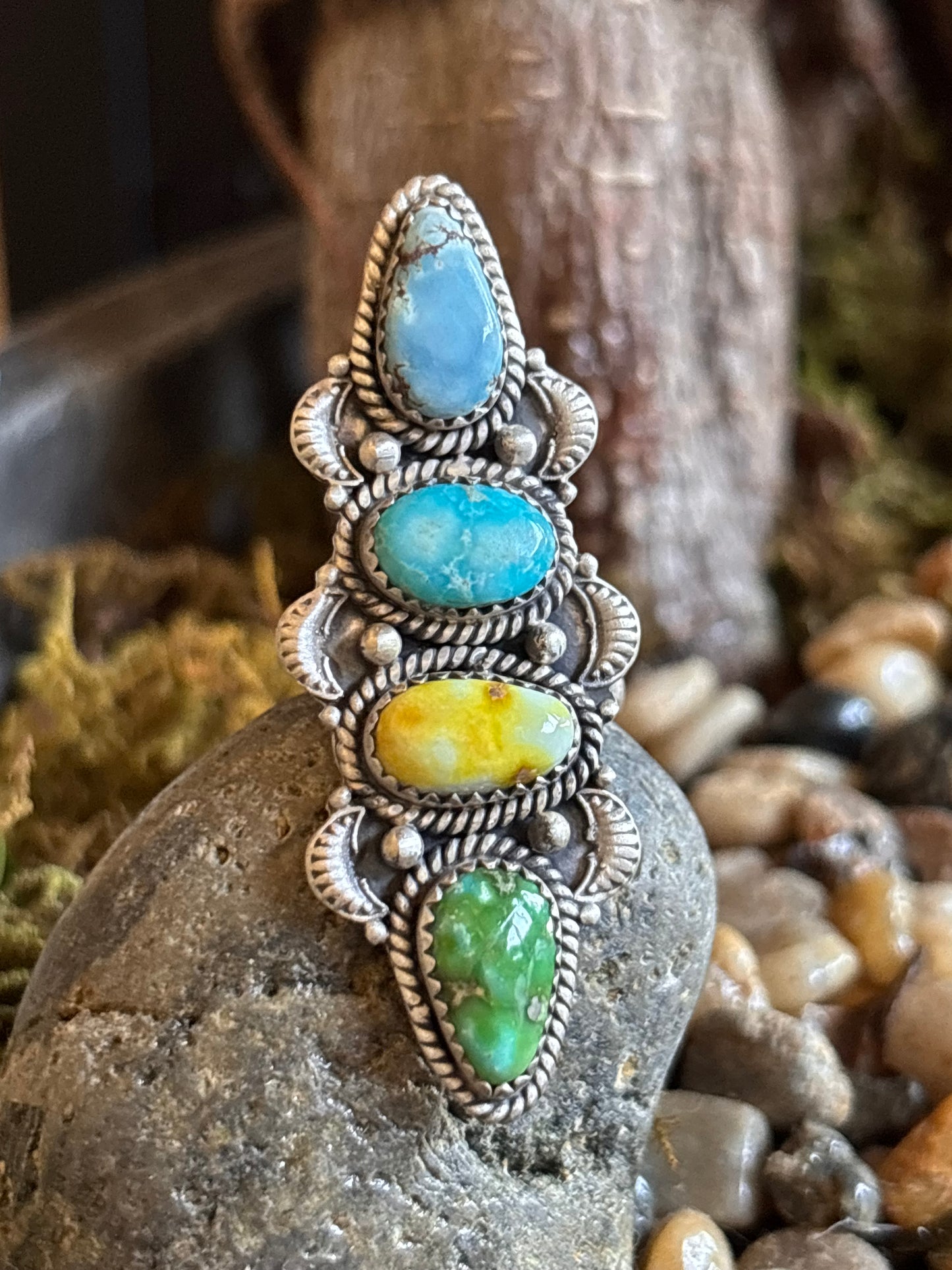 Premium Multi-Stone Crawler Ring | Adjustable