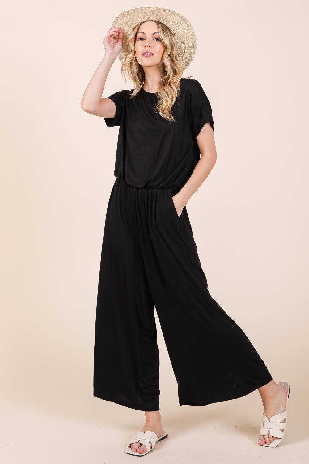 Wide Leg Jumpsuit with Side Pockets