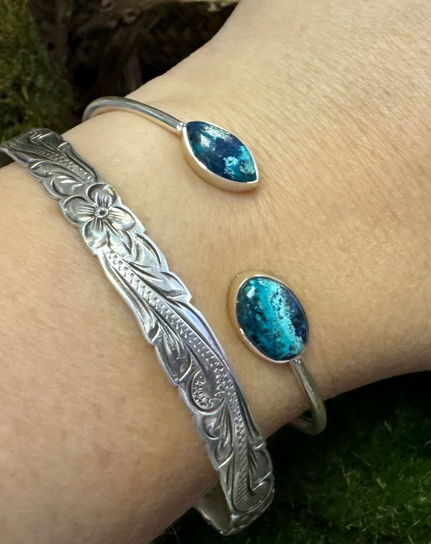 Shattuckite Silver Bracelet 581