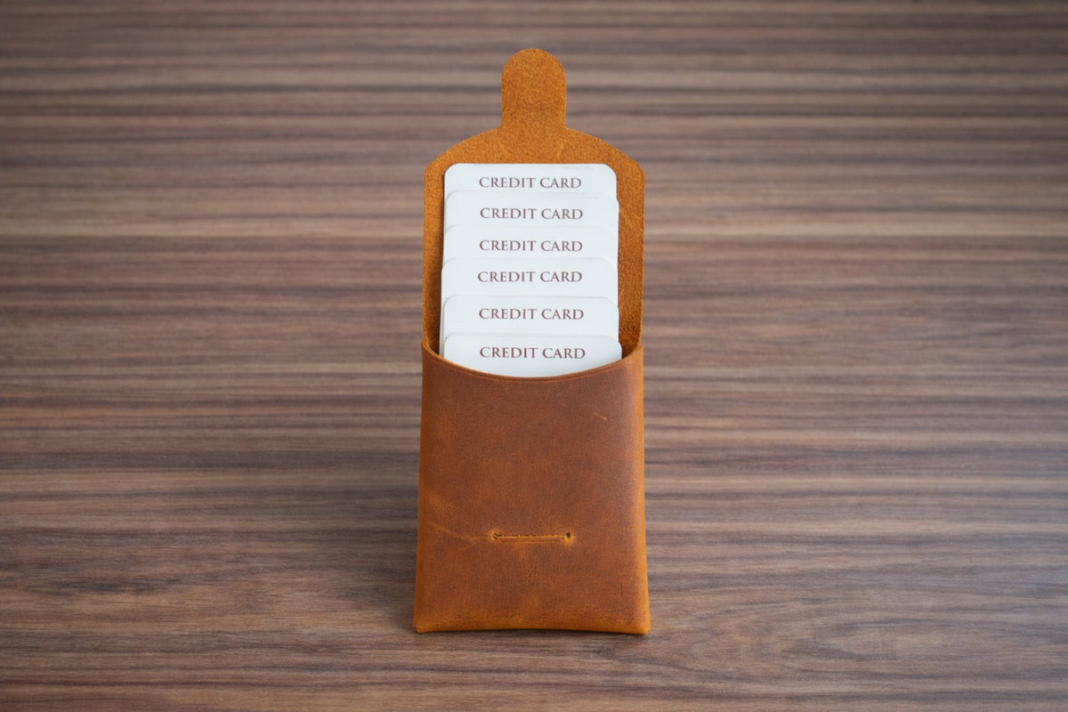 Leather Wallet Slim Handmade Card Holder for Men & Women