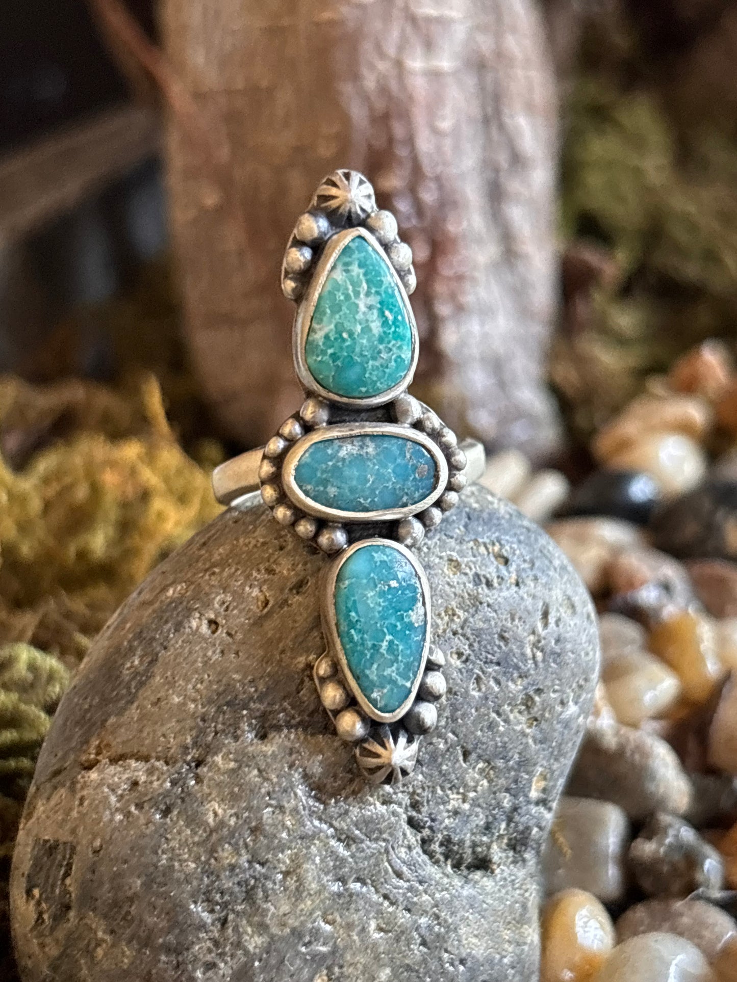 White Water Turquoise Ring | Adjustable