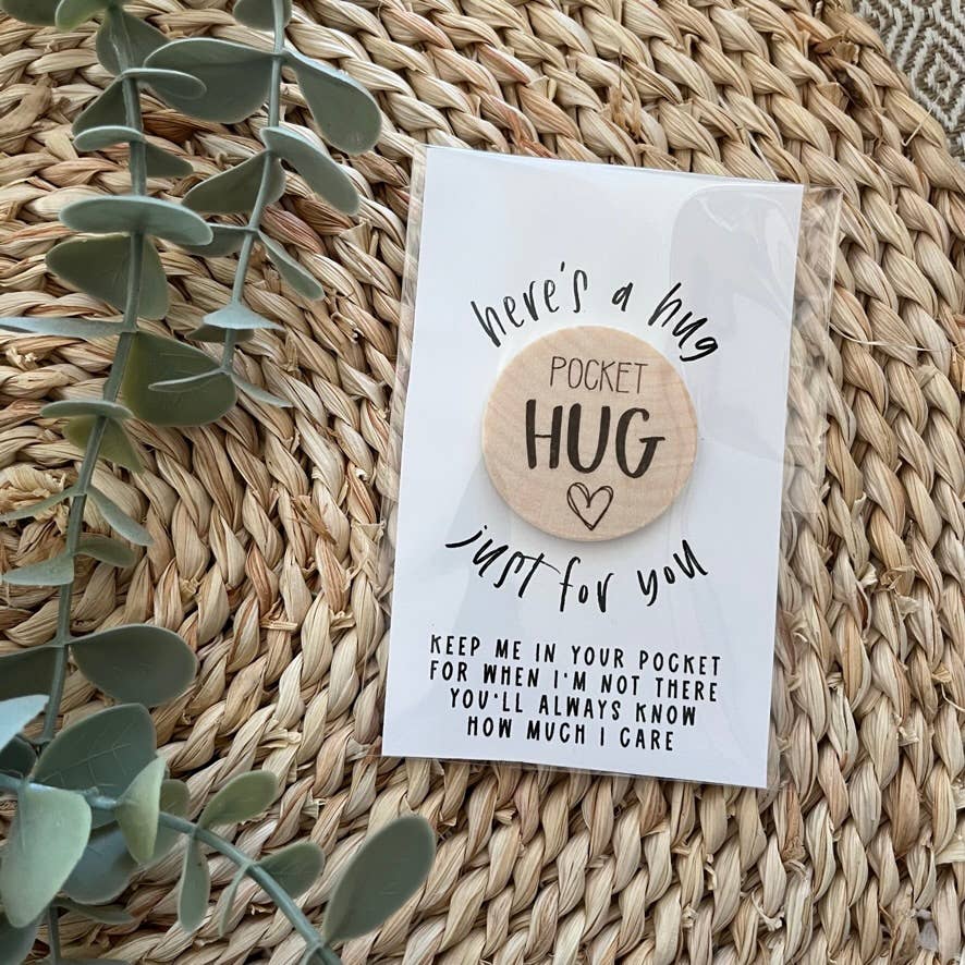 Pocket Hug - Wood Engraved Token