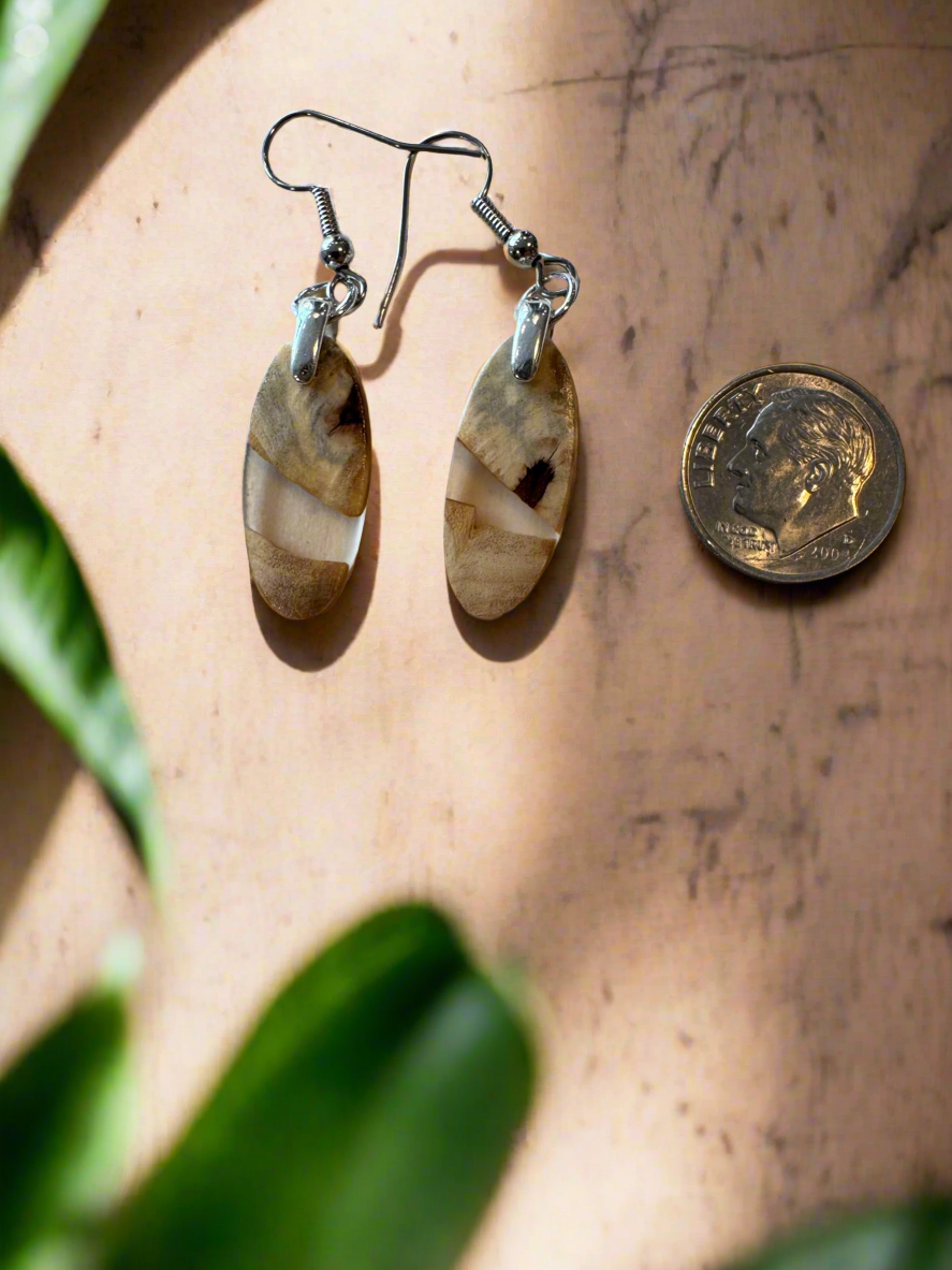 Handcrafted Wood & Resin Earrings