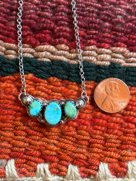 Sonoran Gold Turquoise Necklace 18” roll chain with extender