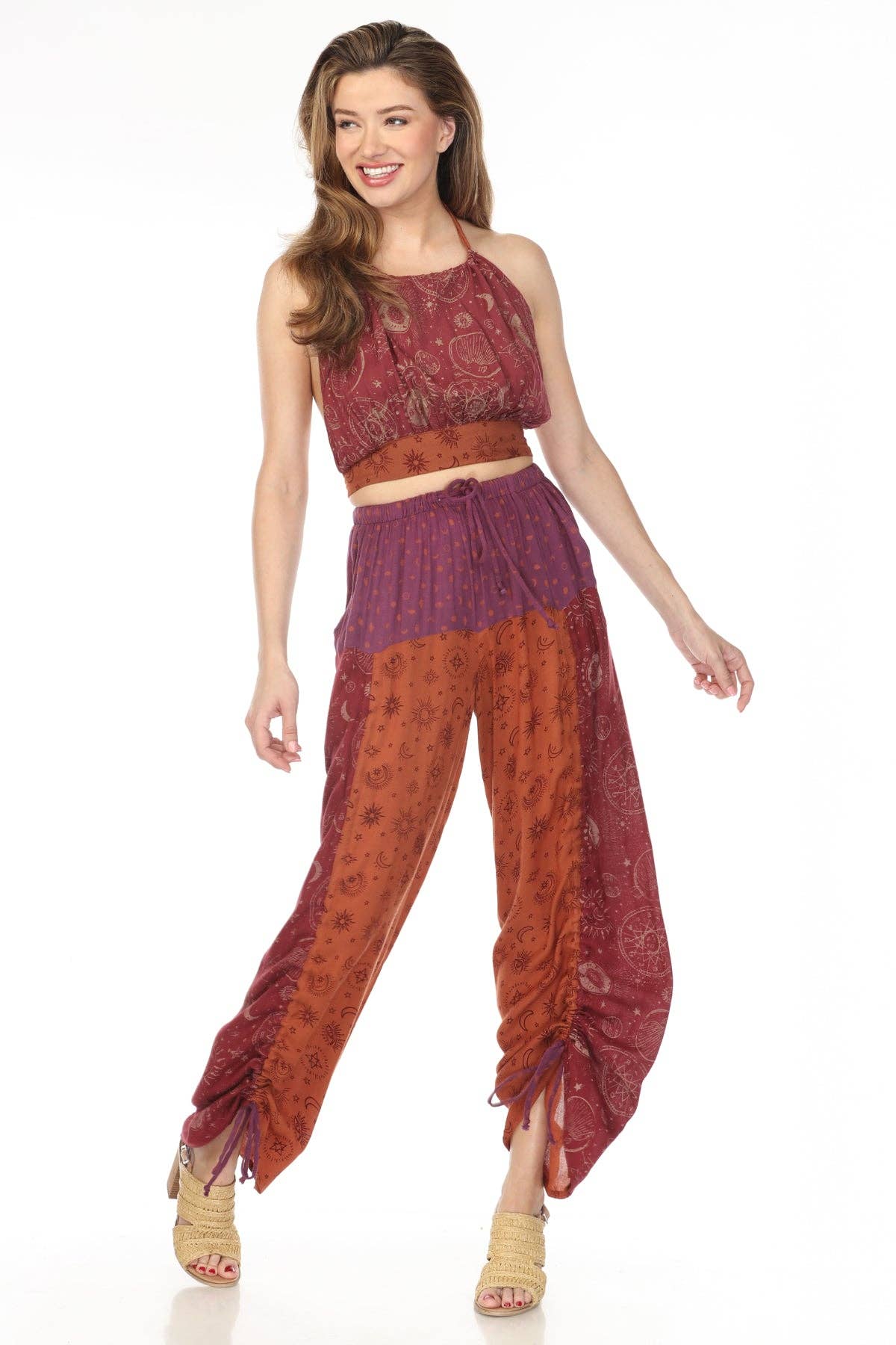 Celestial Patchwork Drawstring Pants