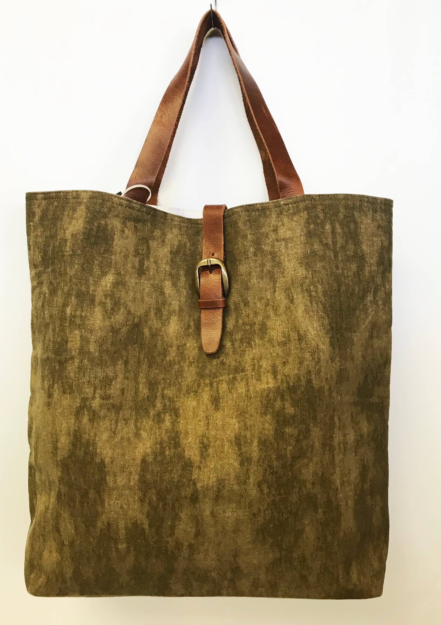 Waxed Cotton Canvas Tote Bag